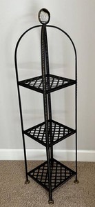 GBR - Plant Stand Black Metal 3-Tier Shelf