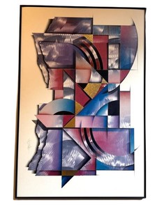 GLL - Abstract Art Print Signed Foil Accents Framed