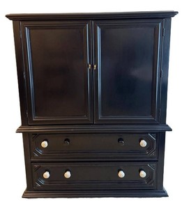 LL - Vintage Dresser Cabinet Bassett Furniture Black Painted