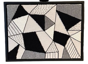 LL - Abstract Textile Wall Art Framed Fabric Fiber Collage