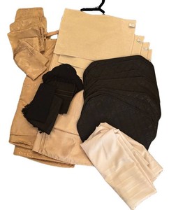 LLBR - Table Linens Mixed Lot Neutral Tones & Black Pieces