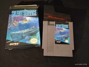 NES Silent Service - Cartridge, Slipcase & Box