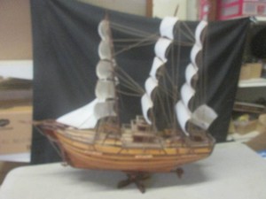 (FS) Large Vintage Wood Ship with S...