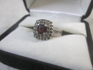 (CNTR) Stamped 925 Ring with Red ...