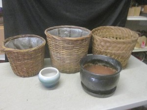 (EC1) Assorted Planters - Wicker, T...