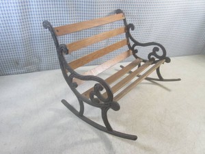 (FS) Cast Iron and Wood Mini Rocker...