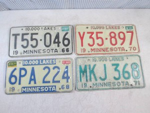 (EC1) 4 Vintage Minnesota License P...