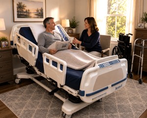 MSRP $22,000 Stryker Secure 2 Hospital In-Home Health Patient Care Bed 500lb Capacity WScale &amp Bed-Exit Alarm -Plugs Into Regular Light Socket -Free Used Mattress That Prevents Bedsores Many Great Features See Youtube&nbsp