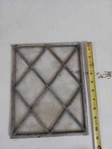 Architectural Salvage Metal Diamond Lattice Grille Insert Panel
