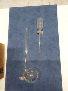 Lot Including Pyrex Lab Glassware Round Flask & Stopcock Funnel