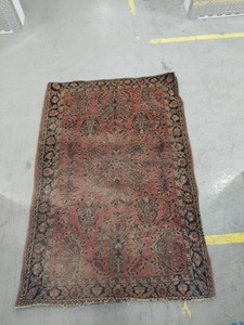 Antique Hand-Knotted Persian Style Wool Area Rug Floral 60 x 40
