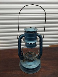 Air Pilot Blue Metal Kerosene Hurricane Lantern Cold Blast Style