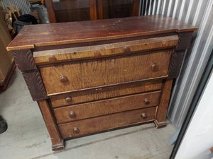 James Monroe Antique Tiger Maple Chest of Drawers American Empire Style Dating Back to 1800s - 1830s