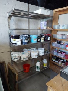 Adjustable Industrial Metal Shelving Unit Expanded Mesh 4 Tier Rack