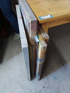 Lot Including 6 Screen Printing Frames With Screens Assorted Sizes
