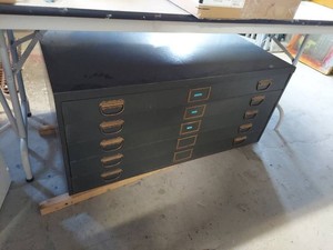 Five Drawer Flat File Cabinet 41x26x19 Drafting Blueprint Storage