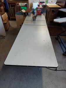 96 x 30 Folding Table White Top Metal Legs Banquet Utility See Photos