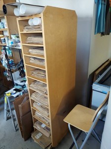 Wood Mail Sorter Literature Organizer Cabinet Approx 6 Ft Tall Shelf