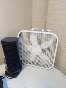 Lot Including Lasko Box Fan & Vornado OSCTH1 Tower Heater