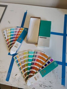 Lot Including Pantone Formula Guide Plus Series Fan Decks w Box