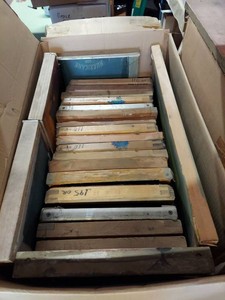 Lot Including Approximately Wood Screen Printing Frames & Screens Box
