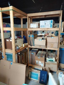 Lot Including 2 Wooden Storage Shelving Units 8 Tall No Contents