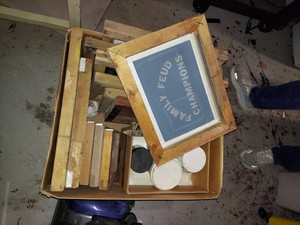 Lot Including Approx. 10 Screen Printing Frames Screens & Inks