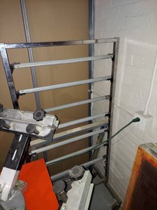 Industrial Metal Drying Rack Rolling Screen Printing Storage Cart