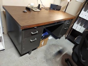 Lot Including Globe-Wernicke Metal Desk and Mesh Office Chair