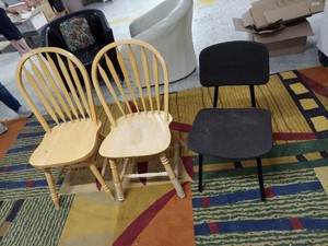 Lot Including 2 Windsor Dining Chairs & 1 Black Office Side Chair