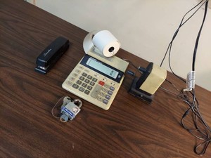 Lot Including Sharp Printing Calculator Swingline Stapler Lock