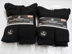 12 pair Wear Proof Black Athletic S...