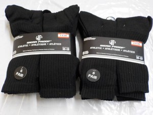 12 pair Wear Proof Black Athletic S...