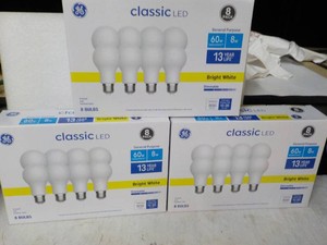 3 Boxes 8 Packs each LED 60 W Light...