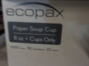 Case of 1000 paper 8 oz Soup Cups...