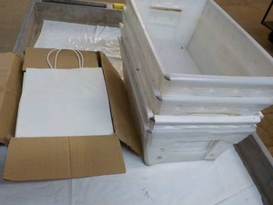 4 Storage Baskets and White Gift Ba...
