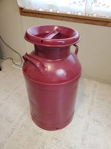 Awesome Milk Can Painted a beautiful red firetruck color
