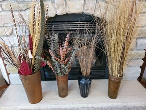 Beautiful Decorative Pots and Faux flowers and other decorativefaux plantlife