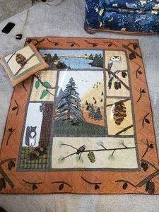 Gorgeous Patch Magic inc Quilt blanket  Pillow with outdoor theme
