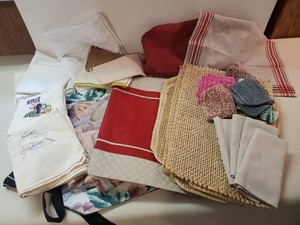 Various Kitchen towels some hand embroidered Placemats and more