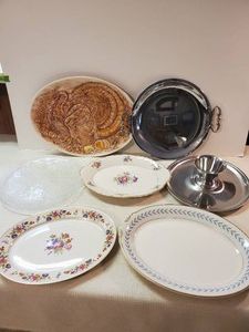 Various Kitchen Platters Old Ivory made in America, Federal and more