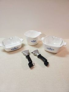 3 Corning Ware Dishes with Lids and removable Handles