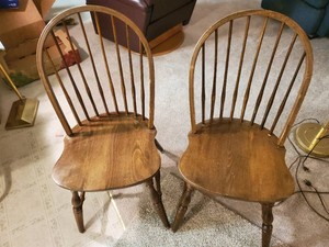 2 Sturdy vintage wooden kitchen chairs