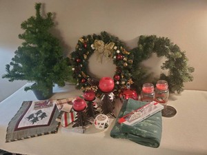 Everything Christmas,  Small tree, wreath, candles and much more