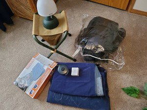 Various Camping Items Sleeping Bag, Airbed new, and more