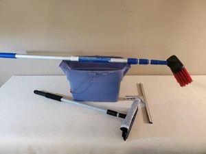 Window washing Kit Brush Squeegee, bucket