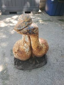 Fantastic Heavy Vintage Cast Iron Goose Statue