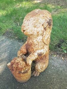 Fantastic Heavy Vintage Cast Iron Rabbit Statue
