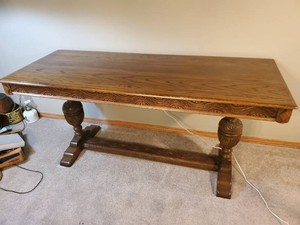 Antique Renaissance Revival Carved Oak Table