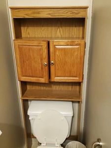 Above Toilet Bathroom wood shelf